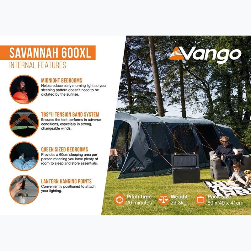 6místný kempovací stan Vango Savannah 600XL deep blue 10