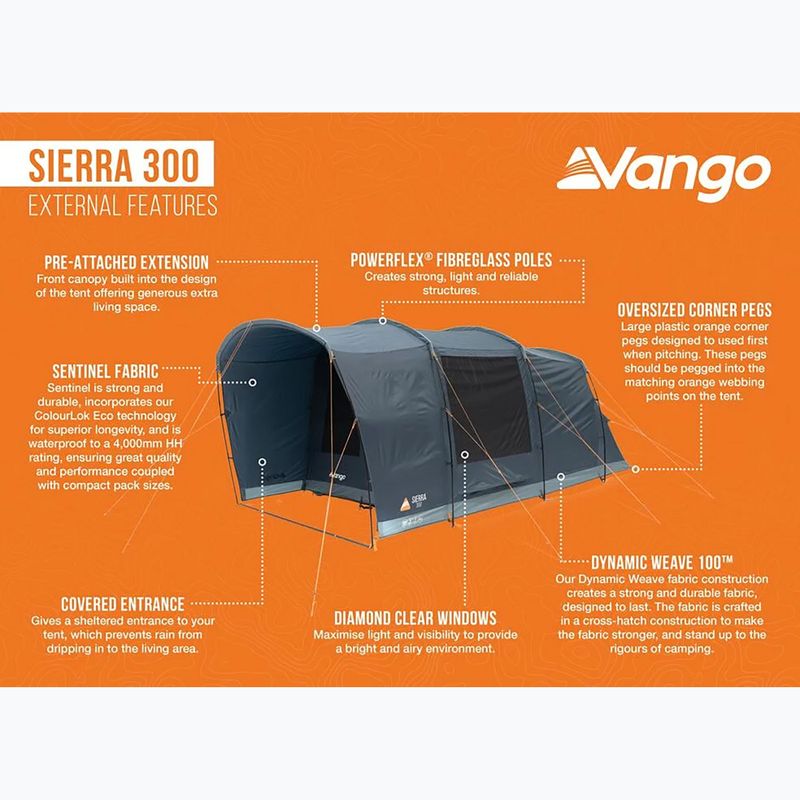 3místný kempingový stan Vango Sierra 300 deep blue 10