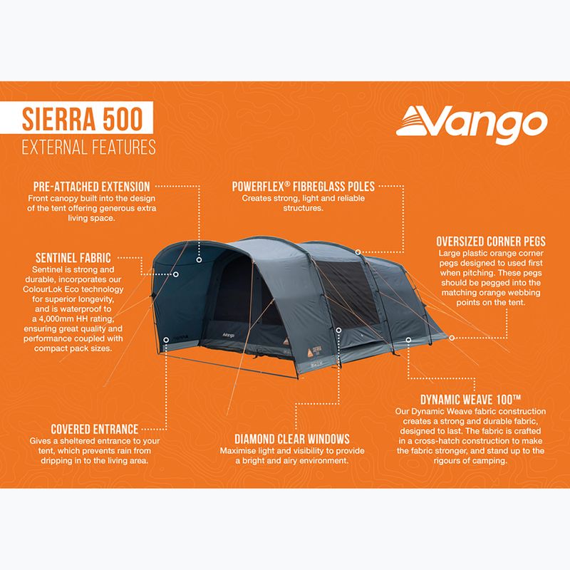 Kempingový stan pro 5 osob Vango Sierra 500 deep blue 13