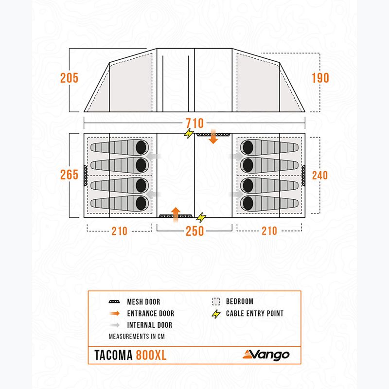 Kempingový stan pro 8 osob Vango Tacoma 800XL deep blue 2