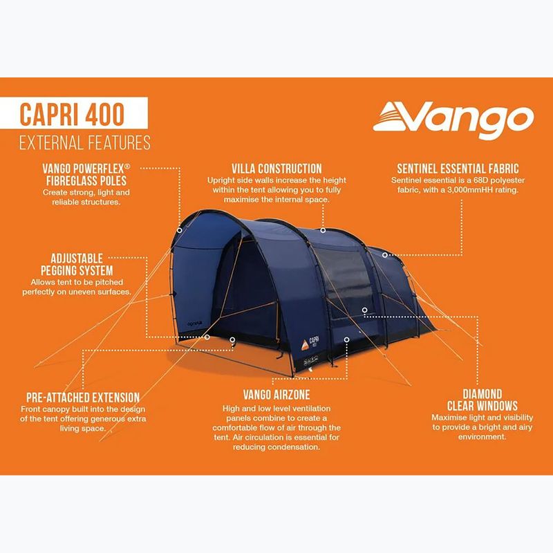 4lůžkový kempingový stan Vango Capri 400 twilight blue 10