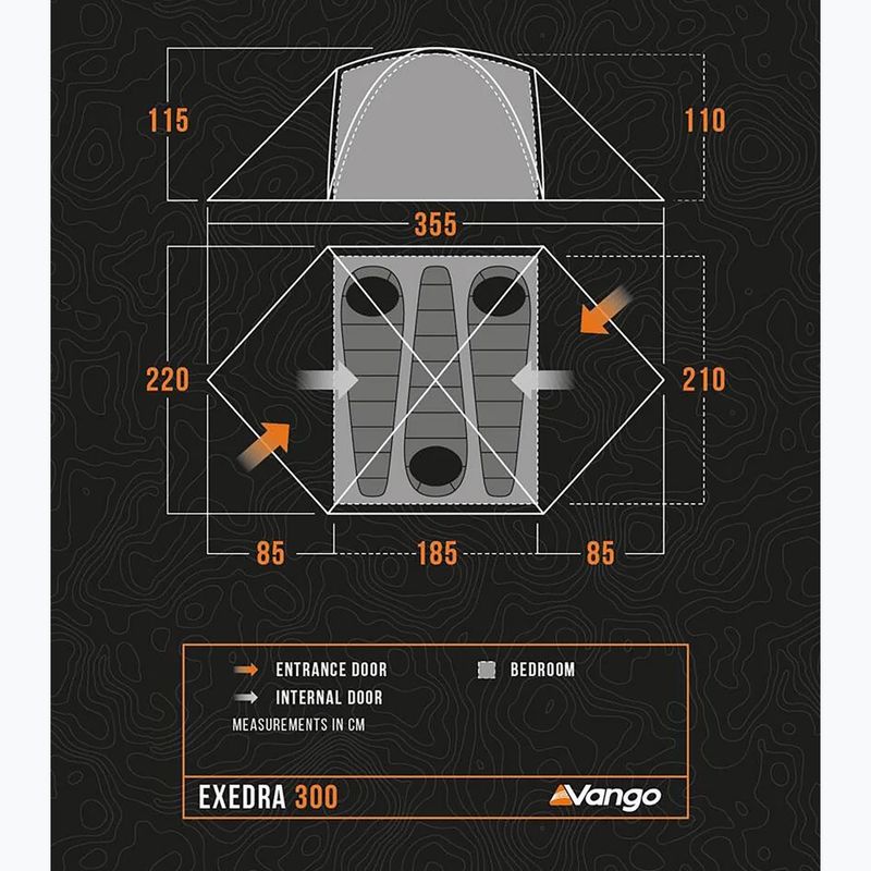 Trekový stan pro 3 osoby Vango Exedra 300 forest green 2