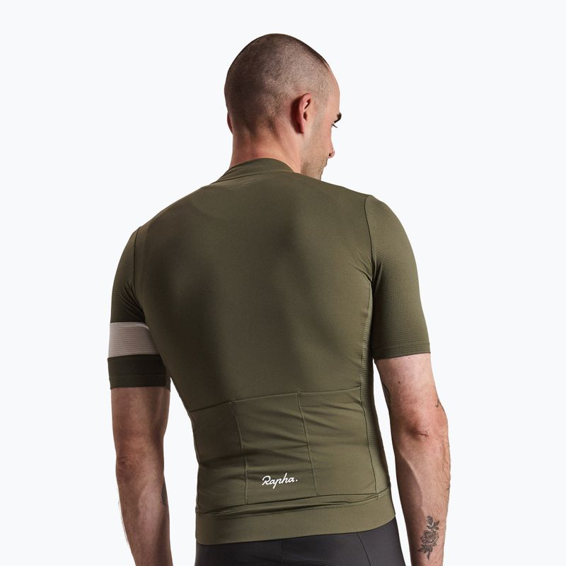 Pánské cyklistické tričko Rapha Core Lightweight Jersey dark green/white 2