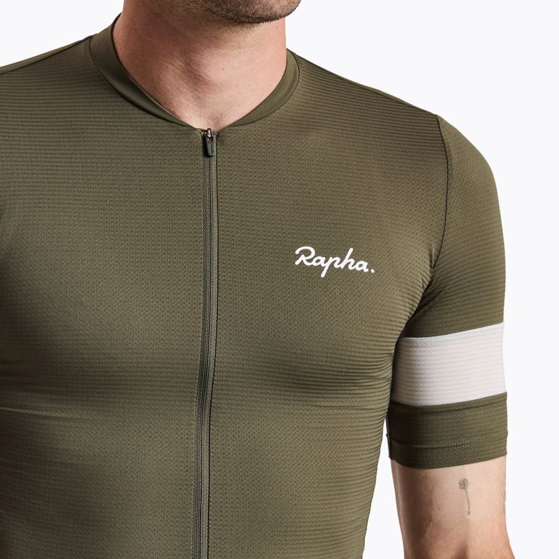 Pánské cyklistické tričko Rapha Core Lightweight Jersey dark green/white 3