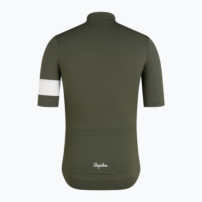 Pánské cyklistické tričko Rapha Core Lightweight Jersey dark green/white 6