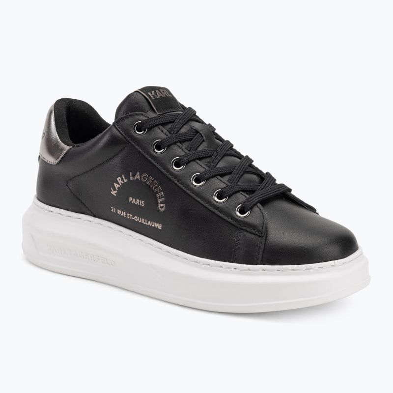 Dámské boty KARL LAGERFELD Kapri Maison black leather w/silver