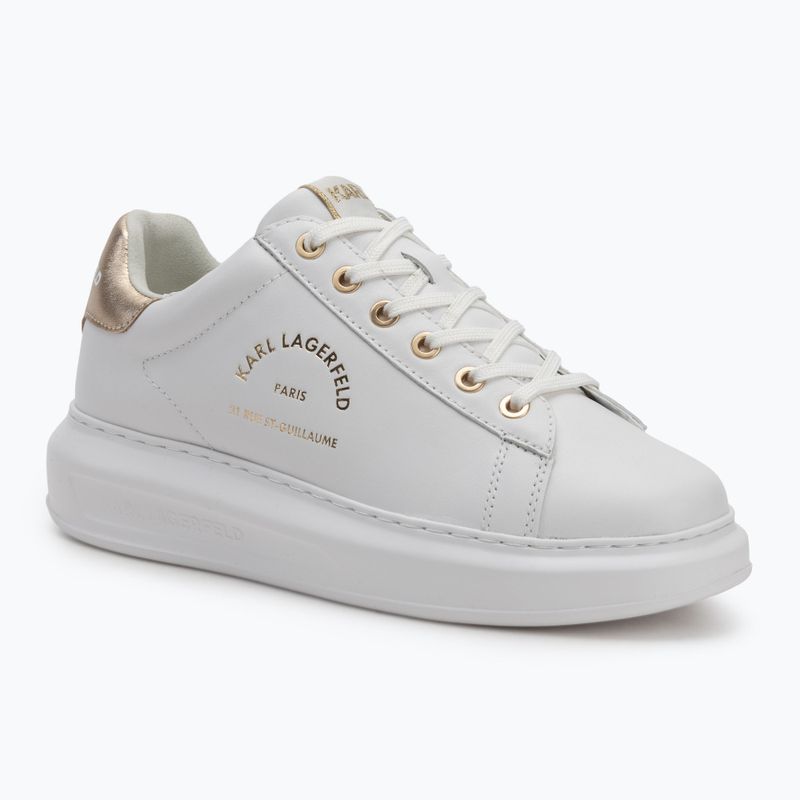 Dámské boty KARL LAGERFELD Kapri Maison white leather w/gold