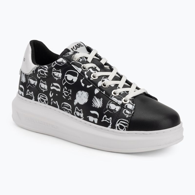 Dámské boty  KARL LAGERFELD Kapri Twin Nft Graffiti black/white leather