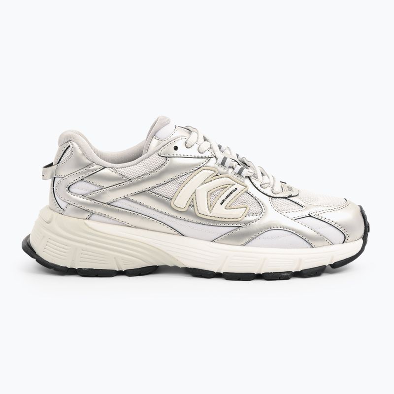 Dámské boty KARL LAGERFELD Orion Sidetrim white leather/textile w/silver