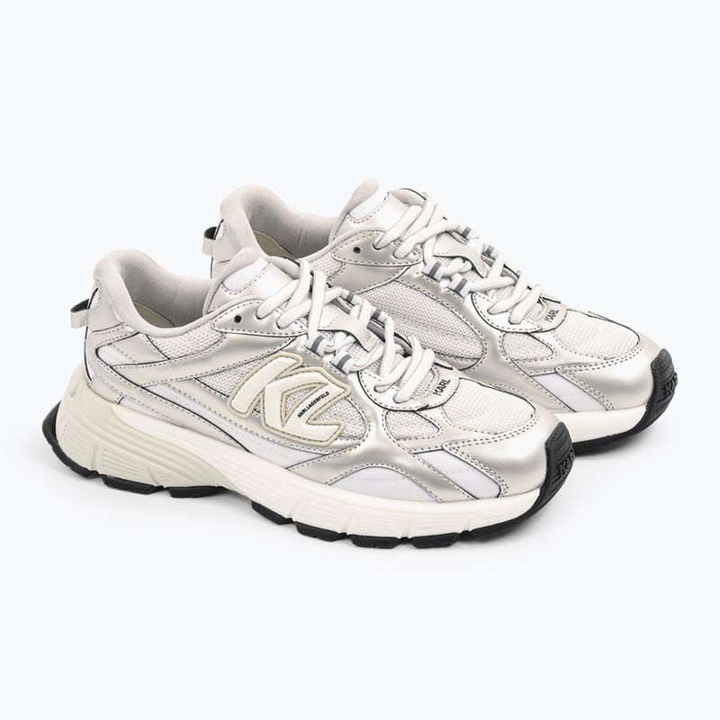 Dámské boty KARL LAGERFELD Orion Sidetrim white leather/textile w/silver 2