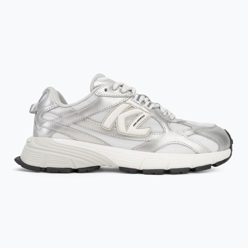 Dámské boty KARL LAGERFELD Orion Sidetrim white leather/textile w/silver 2