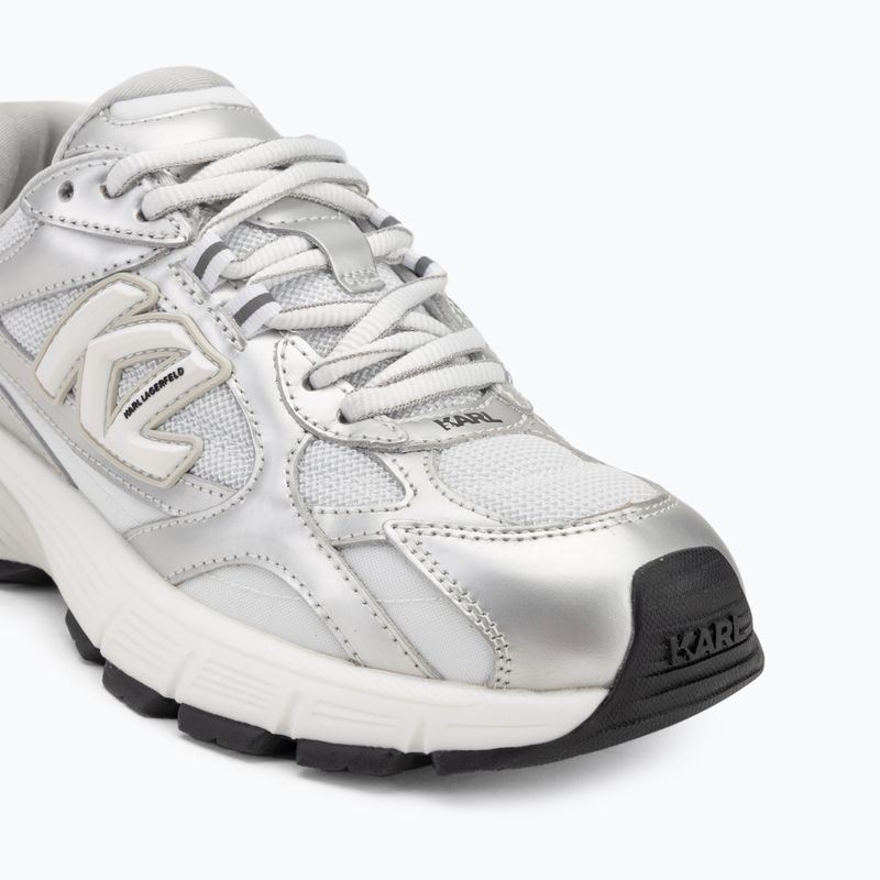 Dámské boty KARL LAGERFELD Orion Sidetrim white leather/textile w/silver 7
