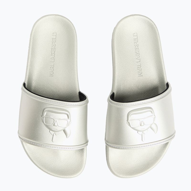 Dámské nazouváky   KARL LAGERFELD Kondo 2.0 NFT Relief silver rubber 4