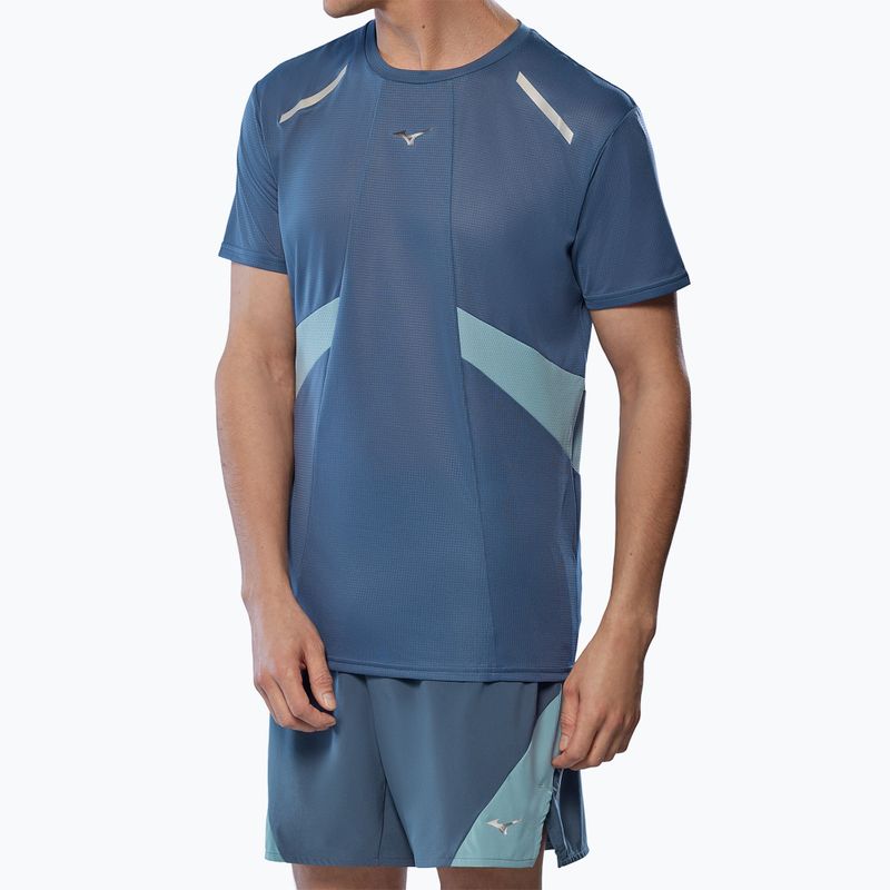 Pánská běžecká tričko Mizuno DryAeroFlow Tee vintage indigo