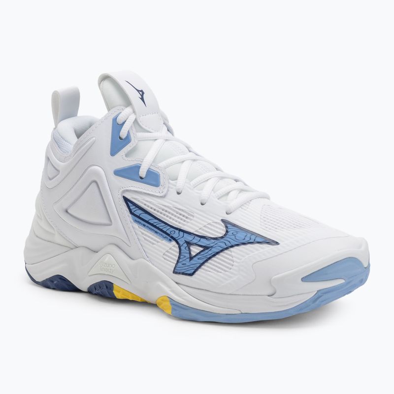Volejbalové boty Mizuno Wave Momentum 3 Mid bílé/bellwether modré/belair modré