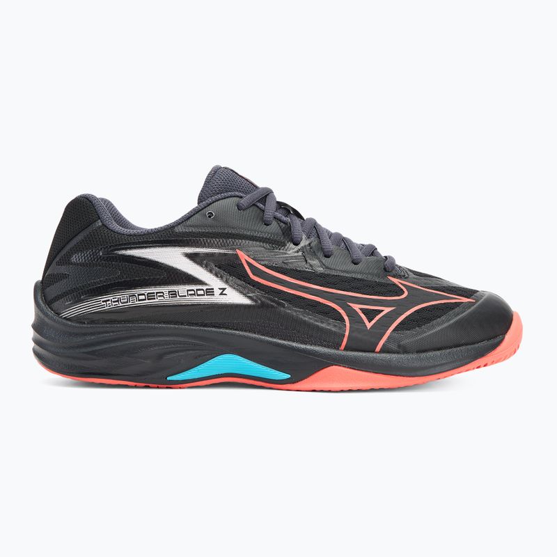 Volejbalové boty  Mizuno Thunder Blade Z black/neon flame/peacock blue 2