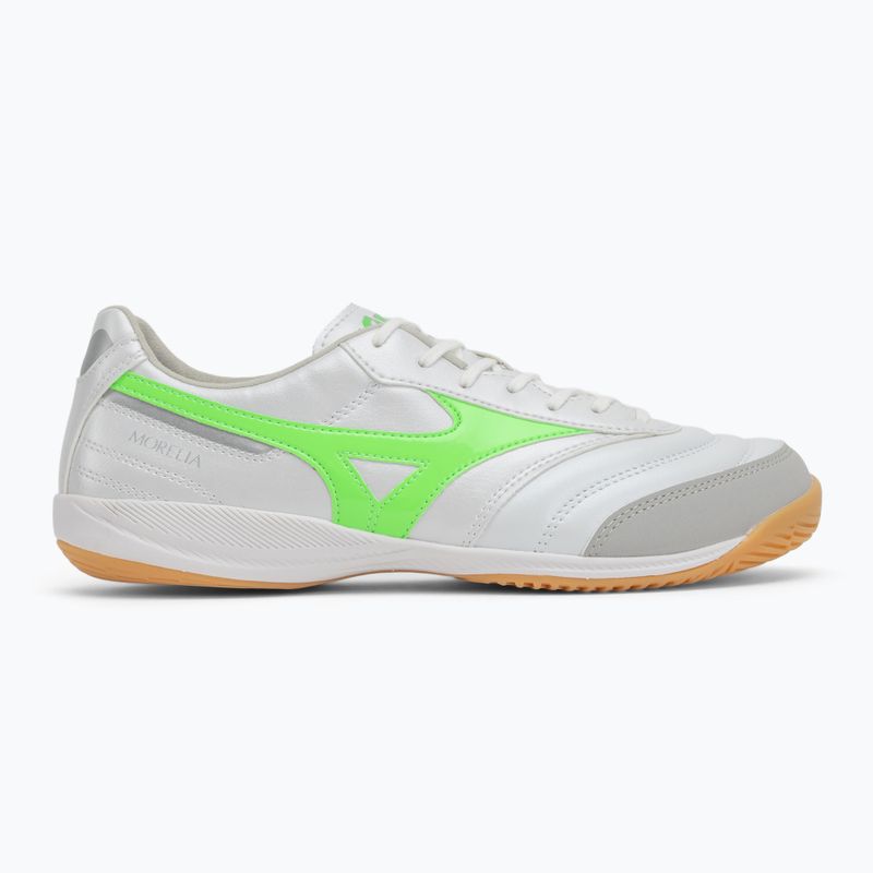 Pánské kopačky Mizuno Morelia Sala Pro IN white/neon green/galaxy silver 2