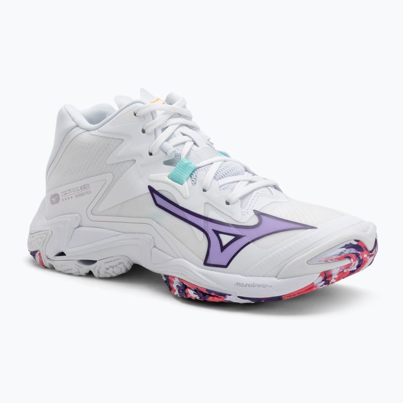 Dámské volejbalové boty Mizuno Wave Lightning Z8 Mid bílé/fialové indigo/camelliaros