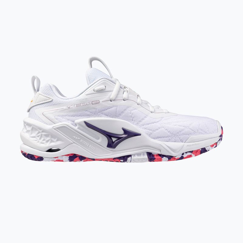 Boty na házenou Mizuno Wav Stealth Neo 2 white/violet indigo/camellia rose