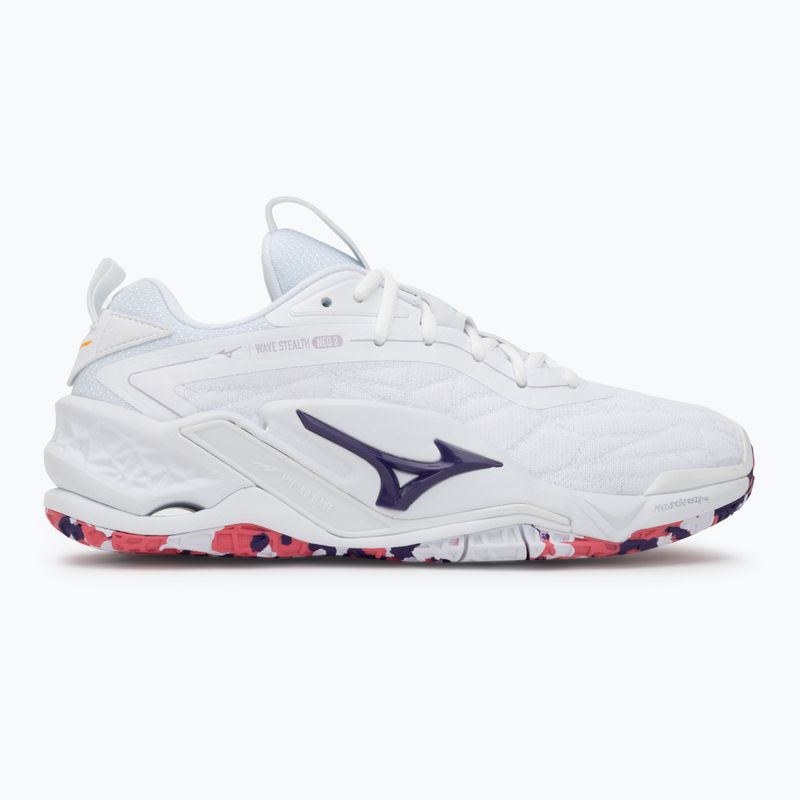 Boty na házenou Mizuno Wav Stealth Neo 2 white/violet indigo/camellia rose 2