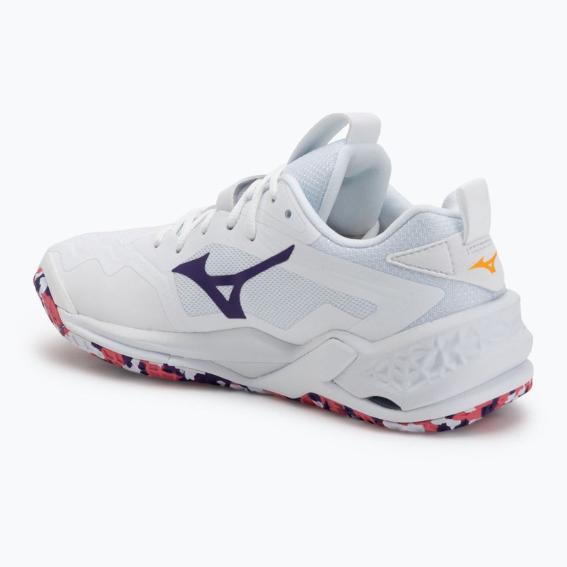 Boty na házenou Mizuno Wav Stealth Neo 2 white/violet indigo/camellia rose 3