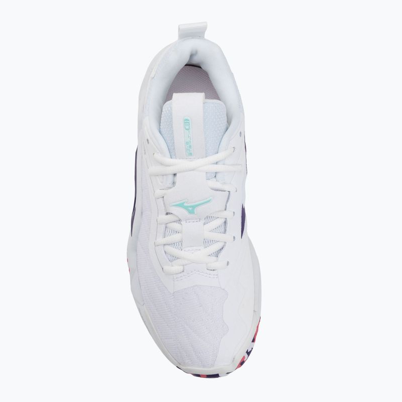 Boty na házenou Mizuno Wav Stealth Neo 2 white/violet indigo/camellia rose 5
