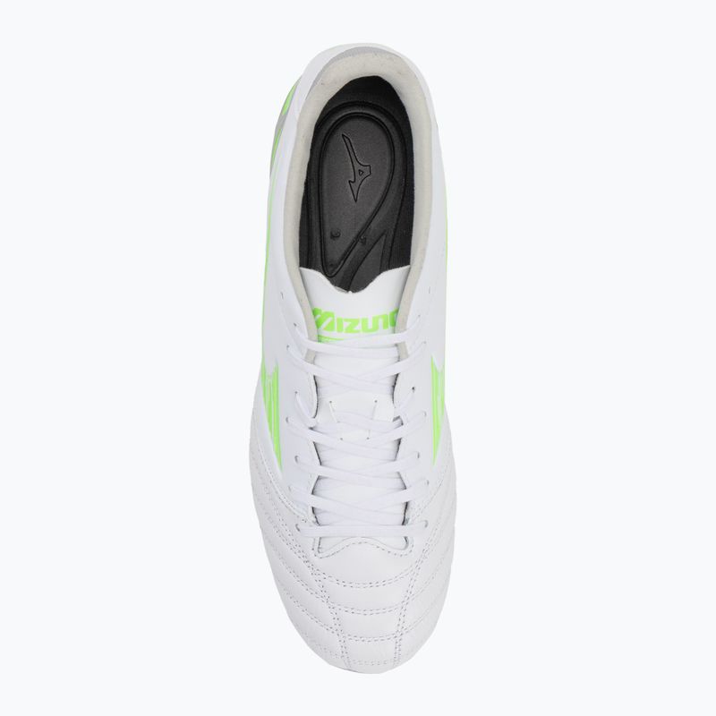 Pánské kopačky Mizuno Morelia Neo IV Pro Md white/neon green/cool gray 3c 5