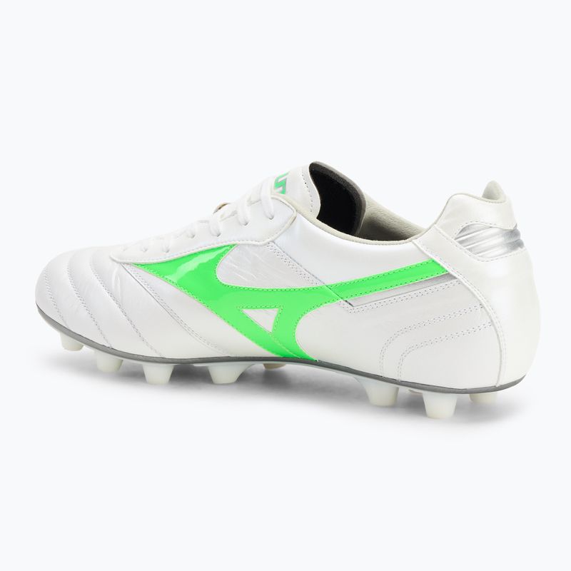 Pánské kopačky Mizuno Morelia II Elite Md white/neon green/galaxy silver 3