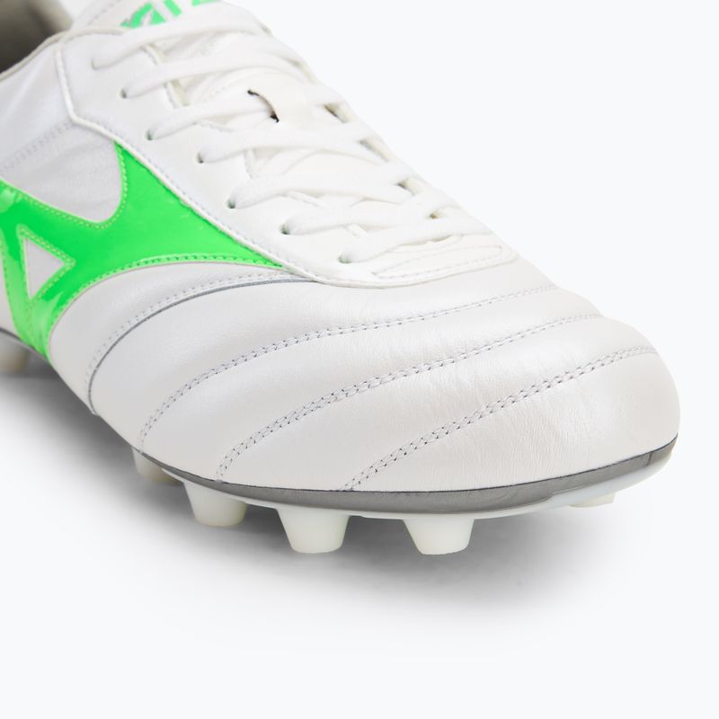 Pánské kopačky Mizuno Morelia II Elite Md white/neon green/galaxy silver 7