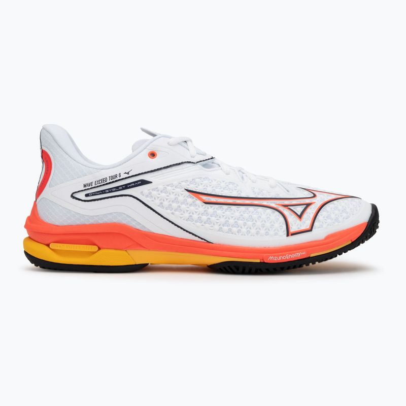 Pánské tenisové boty Mizuno Wave Exceed Tour 6 AC white/fiery coral 2/citrus 2