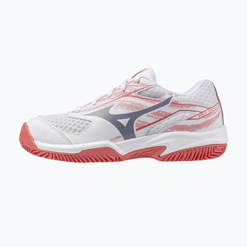 Dětské tenisové boty Mizuno Break Shot 5 Jr CC white/blue granite/calypso coral 8