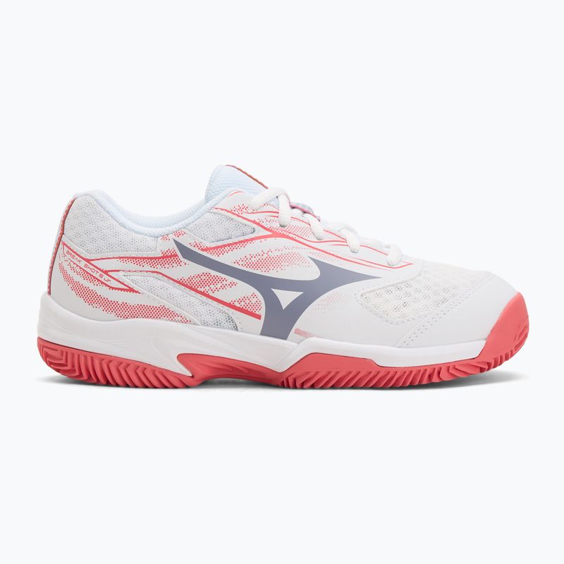 Dětské tenisové boty Mizuno Break Shot 5 Jr CC white/blue granite/calypso coral 2