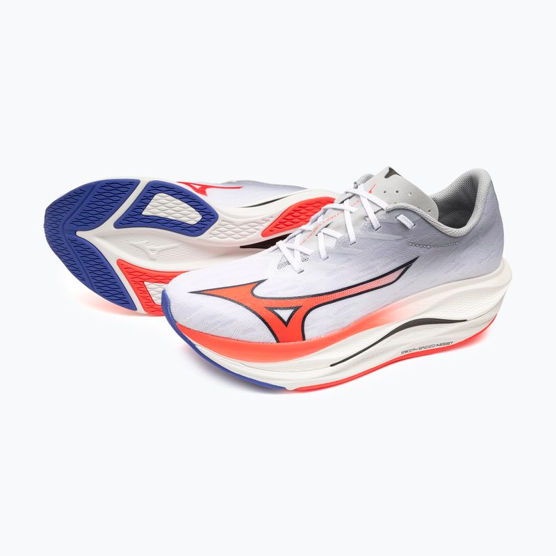 Pánské běžecké boty Mizuno Wave Rebellion Flash 3 white/fiery coral 2/iris bloom 9
