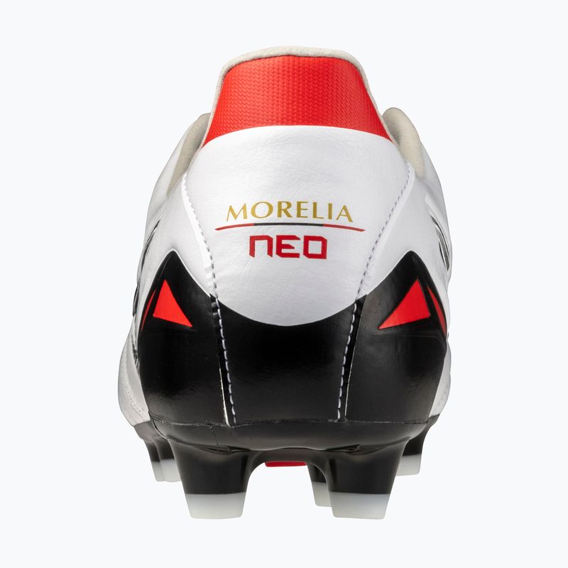 Pánské kopačky Mizuno Morelia Neo IV Pro MD white/black/Chinese Red 10