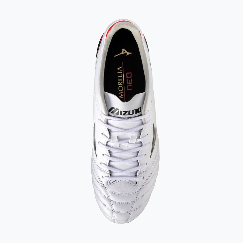 Pánské kopačky Mizuno Morelia Neo IV Pro MD white/black/Chinese Red 12