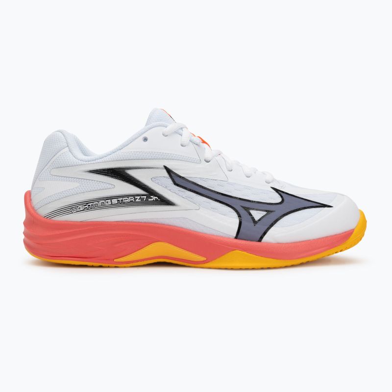 Dětské volejbalové boty Mizuno Lightning Star Z7 white/fiery coral 2/citrus 2