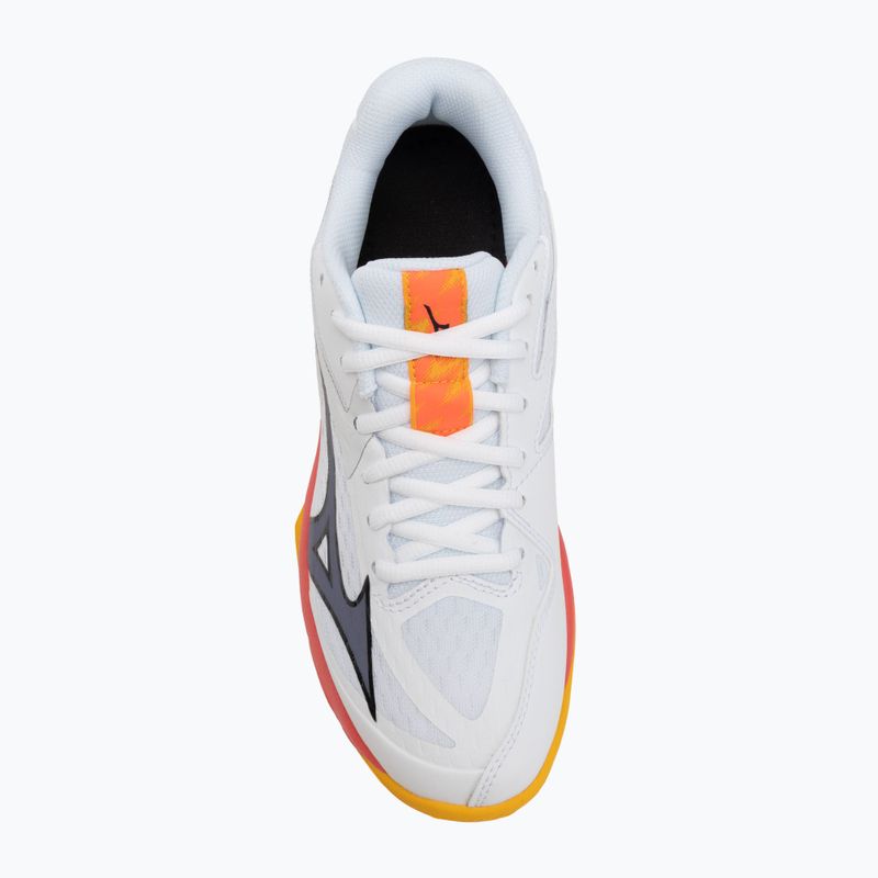 Dětské volejbalové boty Mizuno Lightning Star Z7 white/fiery coral 2/citrus 5