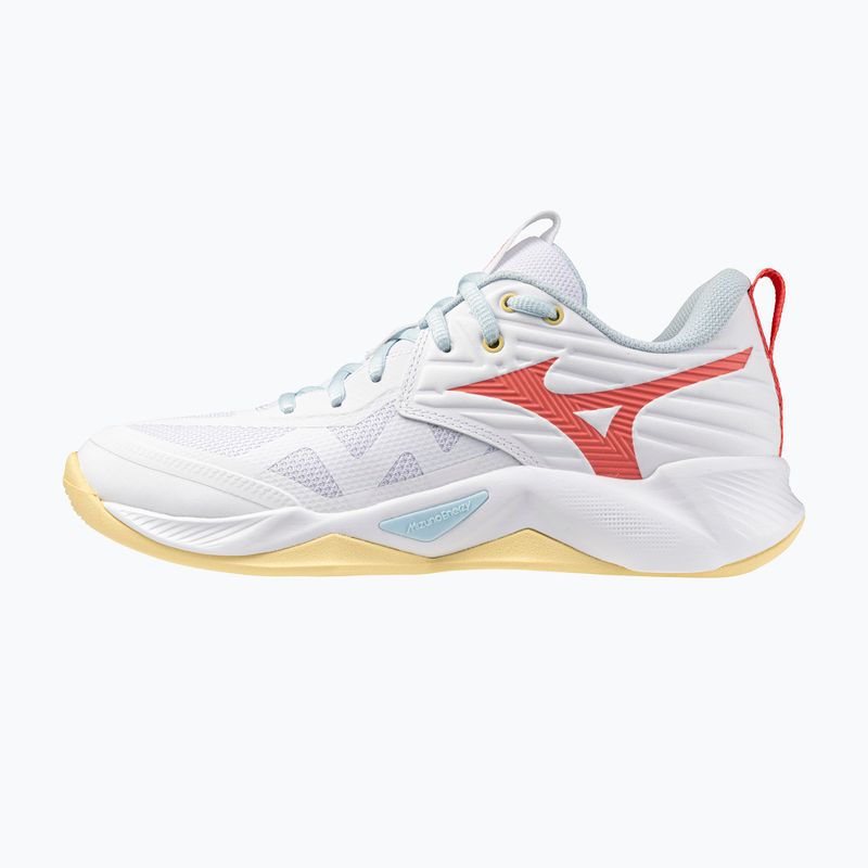 Dámské volejbalové boty Mizuno Wave Momentum Pro white/calypso coral/pale banana 2