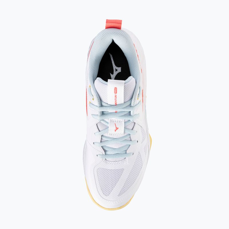 Dámské volejbalové boty Mizuno Wave Momentum Pro white/calypso coral/pale banana 5