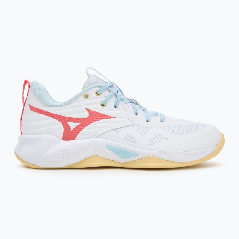 Dámské volejbalové boty Mizuno Wave Momentum Pro white/calypso coral/pale banana 2