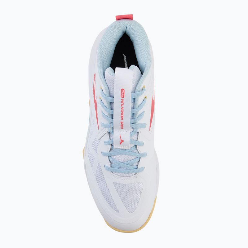 Dámské volejbalové boty Mizuno Wave Momentum Pro Mid white/calypso coral/pale banana 5