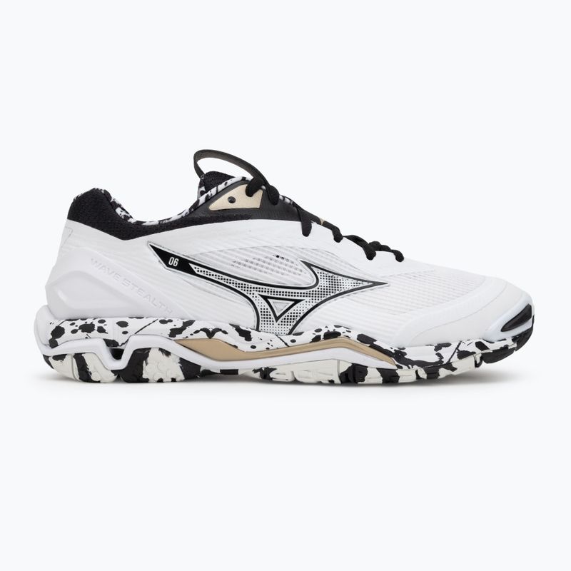 Boty na házenou Mizuno Wave Stealth 6 white/black/gold 2