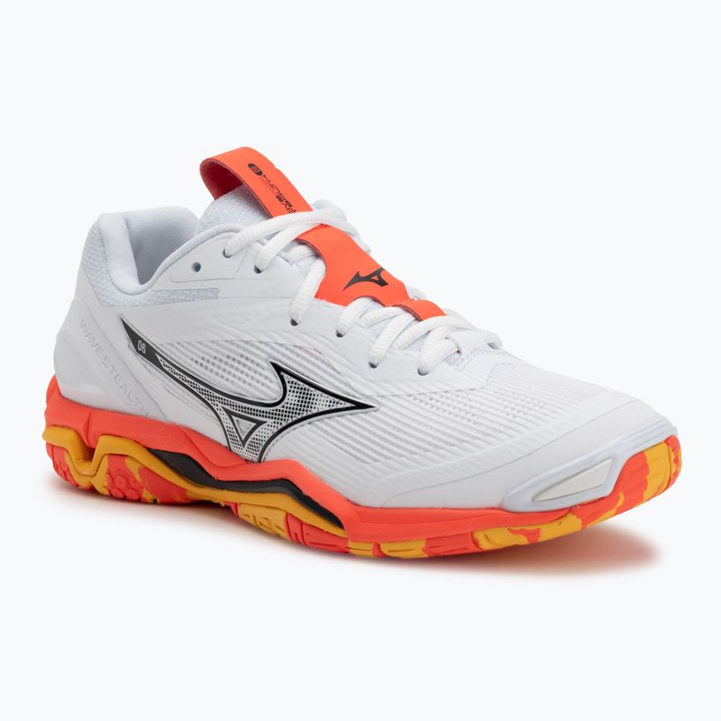 Házenkářské boty Mizuno Wave Stealth 6 white/fiery coral 2/citrus