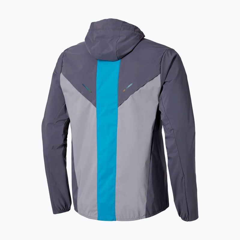 Pánská běžecká bunda Mizuno Tech Thermal Charge Hooded quiksilver 2