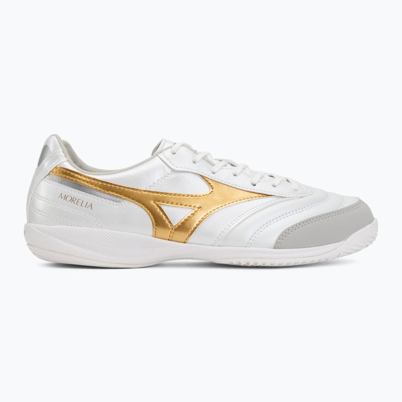 Kopačky Mizuno Morelia Sala Pro IN white/football gold/galaxy silver 2