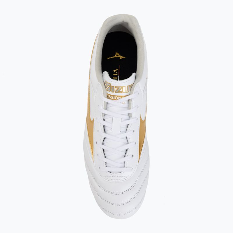 Kopačky Mizuno Morelia II Pro FG white/football gold/galaxy silver 5