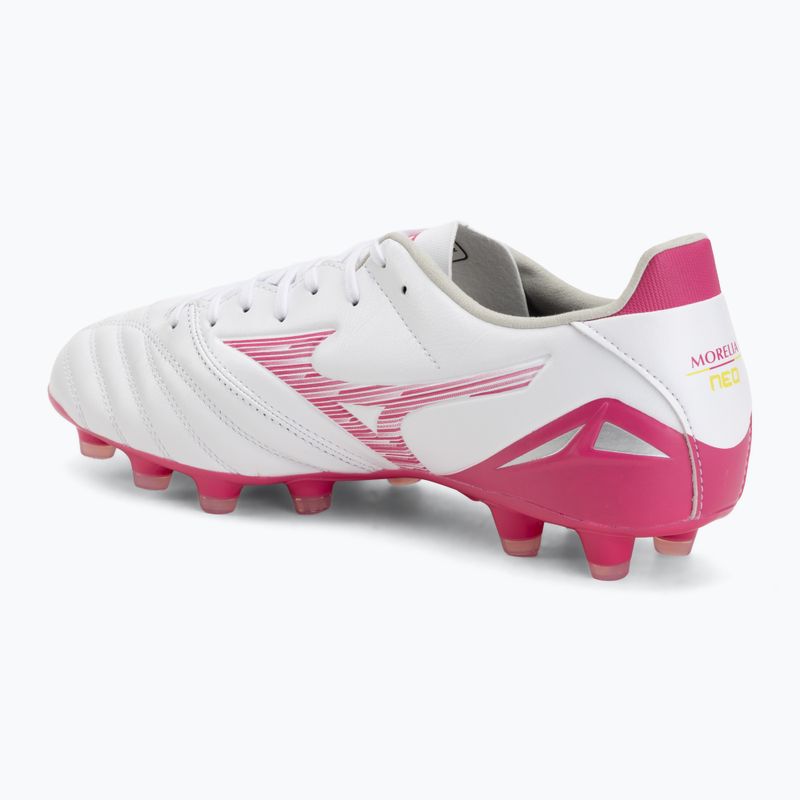 Kopačky Mizuno Morelia Neo IV Pro FG white/fuchsia purple/fuchsia purple 3