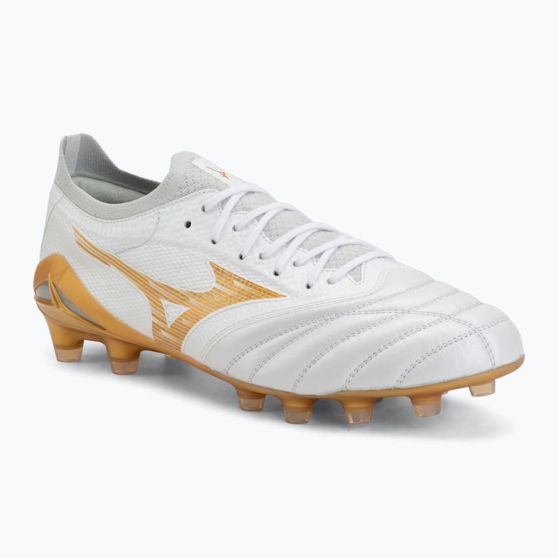 Kopačky Mizuno Morelia Neo IV Beta Elite FG white/mp gold/cool gray 3c