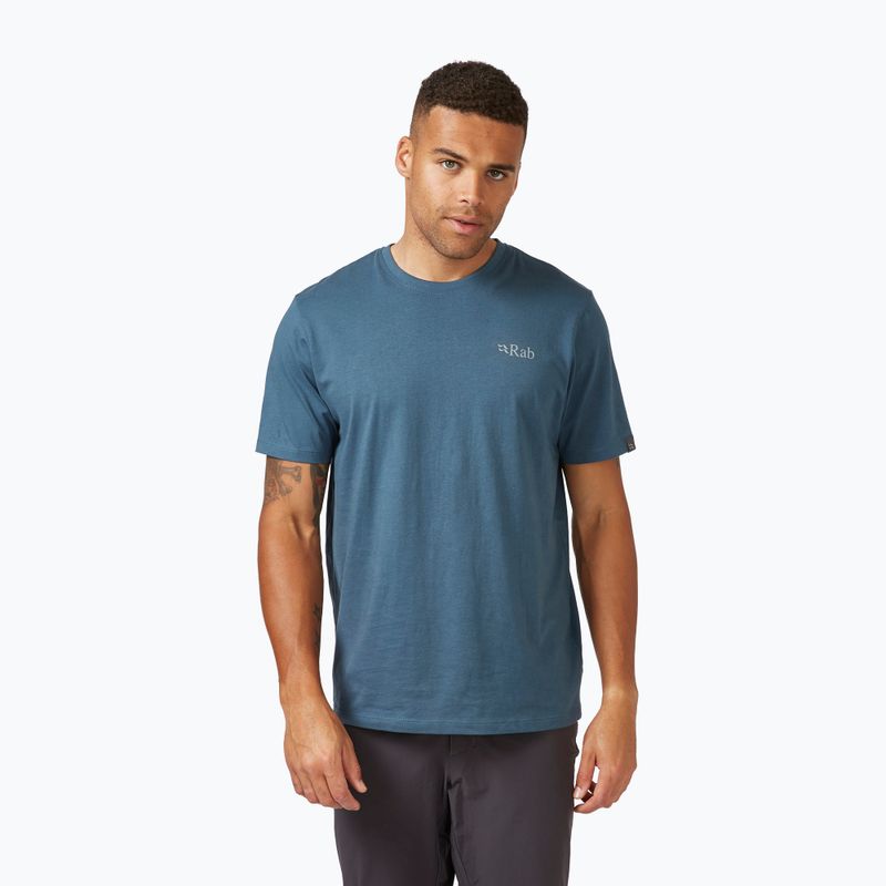 Pánské trekové tričko Rab Stance Mountain Peak modrý QCB-66