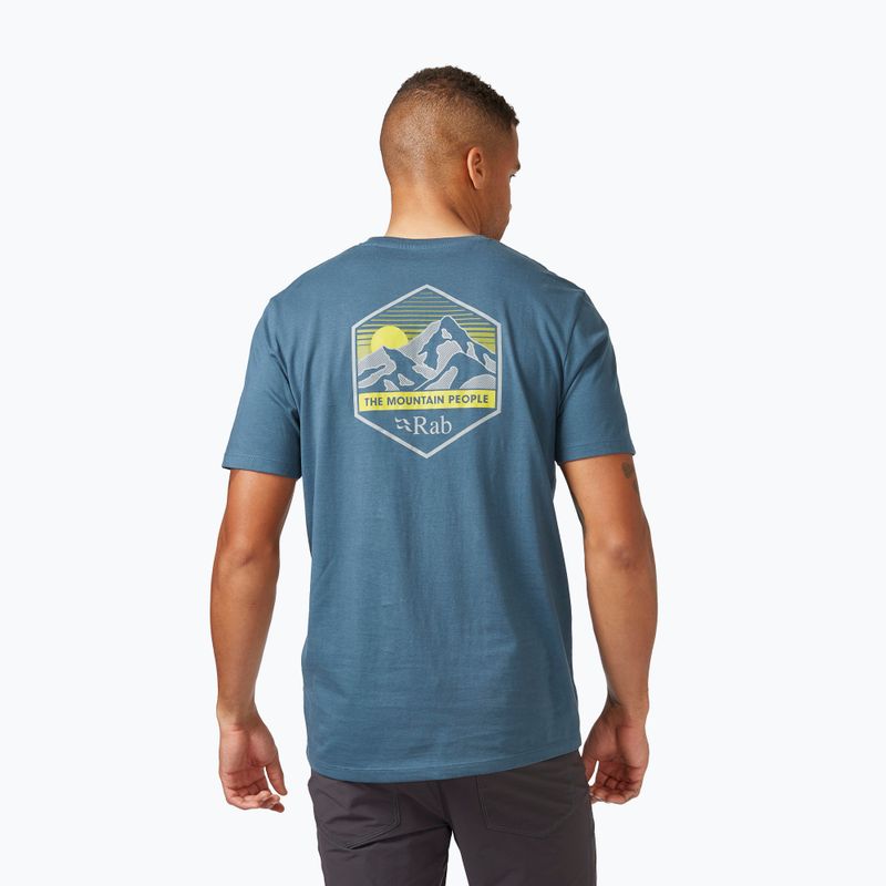 Pánské trekové tričko Rab Stance Mountain Peak modrý QCB-66 2